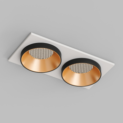 DK2422-GD Встраиваемый светильник, IP 20, 50 Вт, GU10, черный/золотой, алюминий