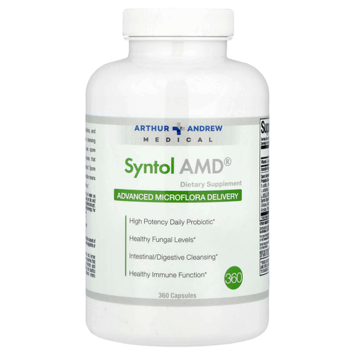 Arthur Andrew Medical, Syntol AMD, Advanced Microflora Delivery, средство для здоровой микрофлоры, 500 мг, 360 капсул
