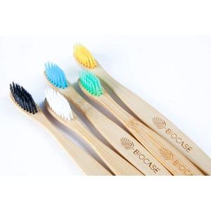 Бамбуковая зубная щётка BioCase белая