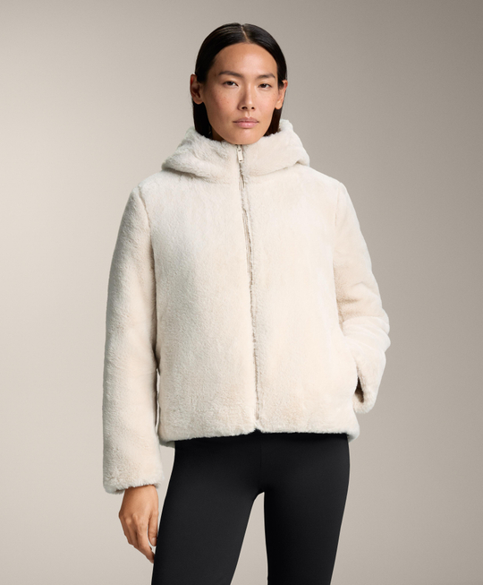 Oysho Двусторонняя утепленная куртка FELLEX® AEROGEL из искусственного меха, каменный