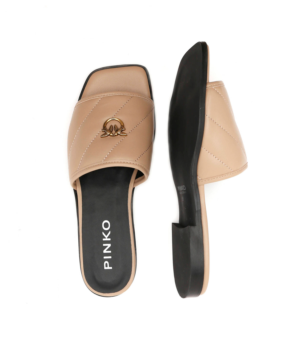 Кожаные шлепанцы molly Pinko - бежевый(100693 A0O0)