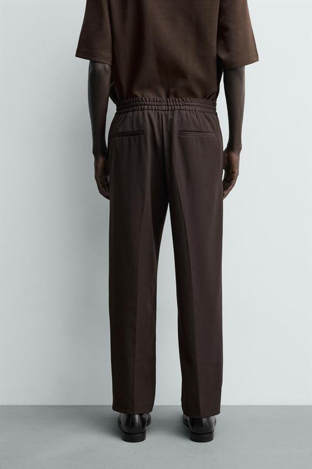 ZARA БРЮКИ-ДЖОГГЕРЫ КОМФОРТНОЙ ПОСАДКИ, ШОКОЛАДНЫЙ