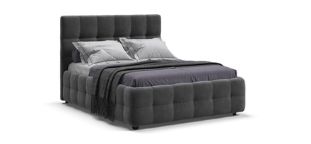 Босс Кровать+ПМ 160 Велюр Монолит серый