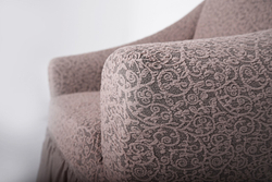 Чехол Жаккард на угловой диван, цвет Капучино