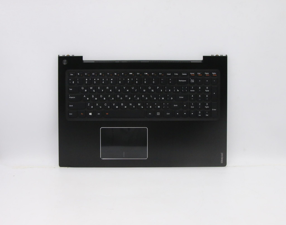 Верхняя панель с клавиатурой (топкейс) для ноутбука Lenovo U530T раскладка - русская, с подсветкой, черная, без отпечатка пальца (90204072), оригинал