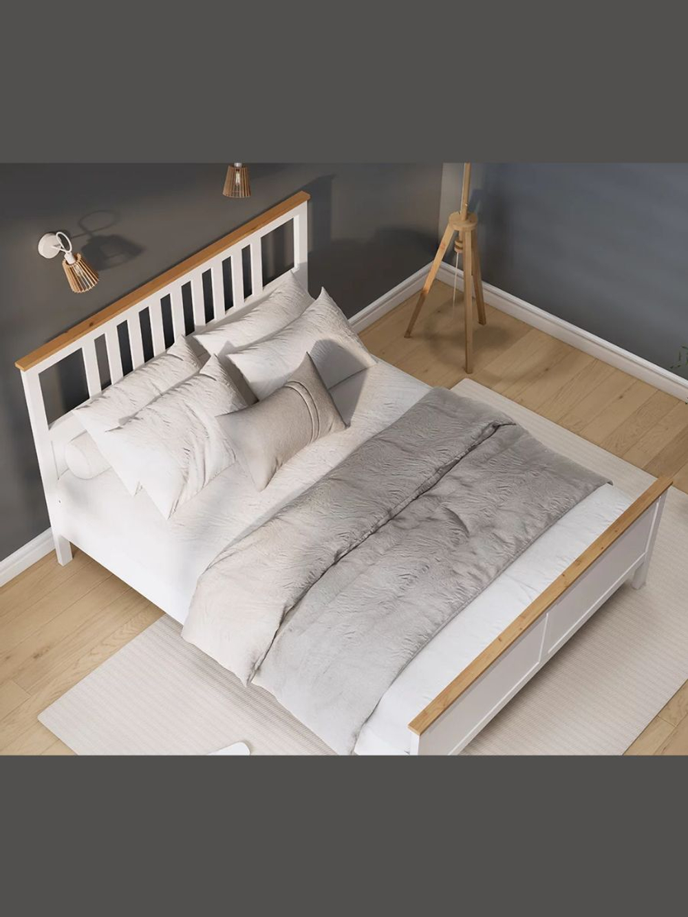 IKEA Кровать двуспальная IDANAS 160*200, белая, ИЛЕКСА (ИКЕА ИДАНАС)