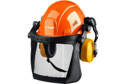 Защитная каска ЗУБР триада, в комплекте с наушниками и защитным экраном 11099