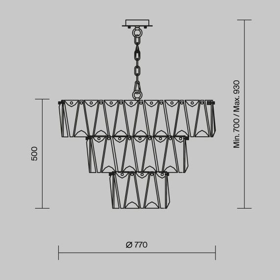 Подвесная люстра Maytoni Puntes MOD043PL-18G