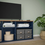 Тумба под ТВ - IKEA SKRUVBY/СКРУВБИ ИКЕА, 38х90х226 см, синий