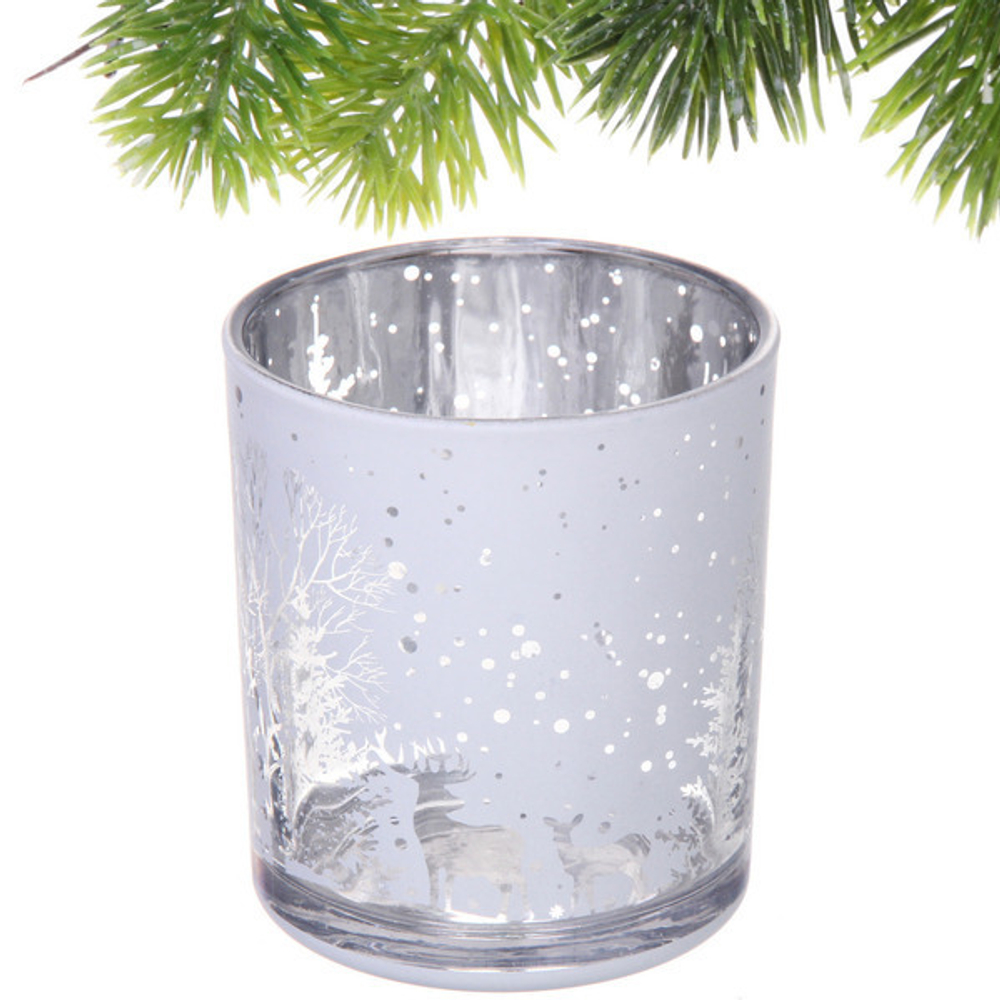 Подсвечник «Зимнее сияние» 7*7,8 см, Белый