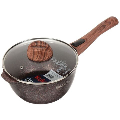 Ковш алюминий, антиприг, 2.2 л, съем руч, Kukmara, Granit Ultra, кга0225а, красн