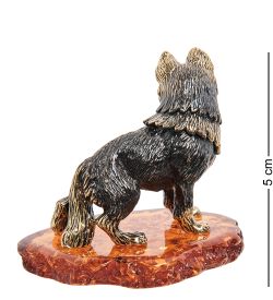 Народные промыслы AM-1842 Фигурка «Овчарка» (латунь, янтарь)