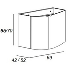Мебель для ванной комнаты CEZARES RIALTO 104 см левосторонняя Grigio nuvola 55219 + 55220