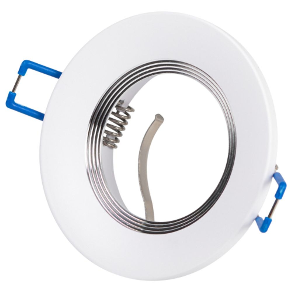 Встраиваемый светильник алюминиевый ЭРА KL107 WH/SL MR16 GU5.3 белый серебро | Алюминиевые встраиваемые светильники