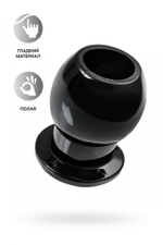 Анальная втулка c тоннелем черная 6,5 см