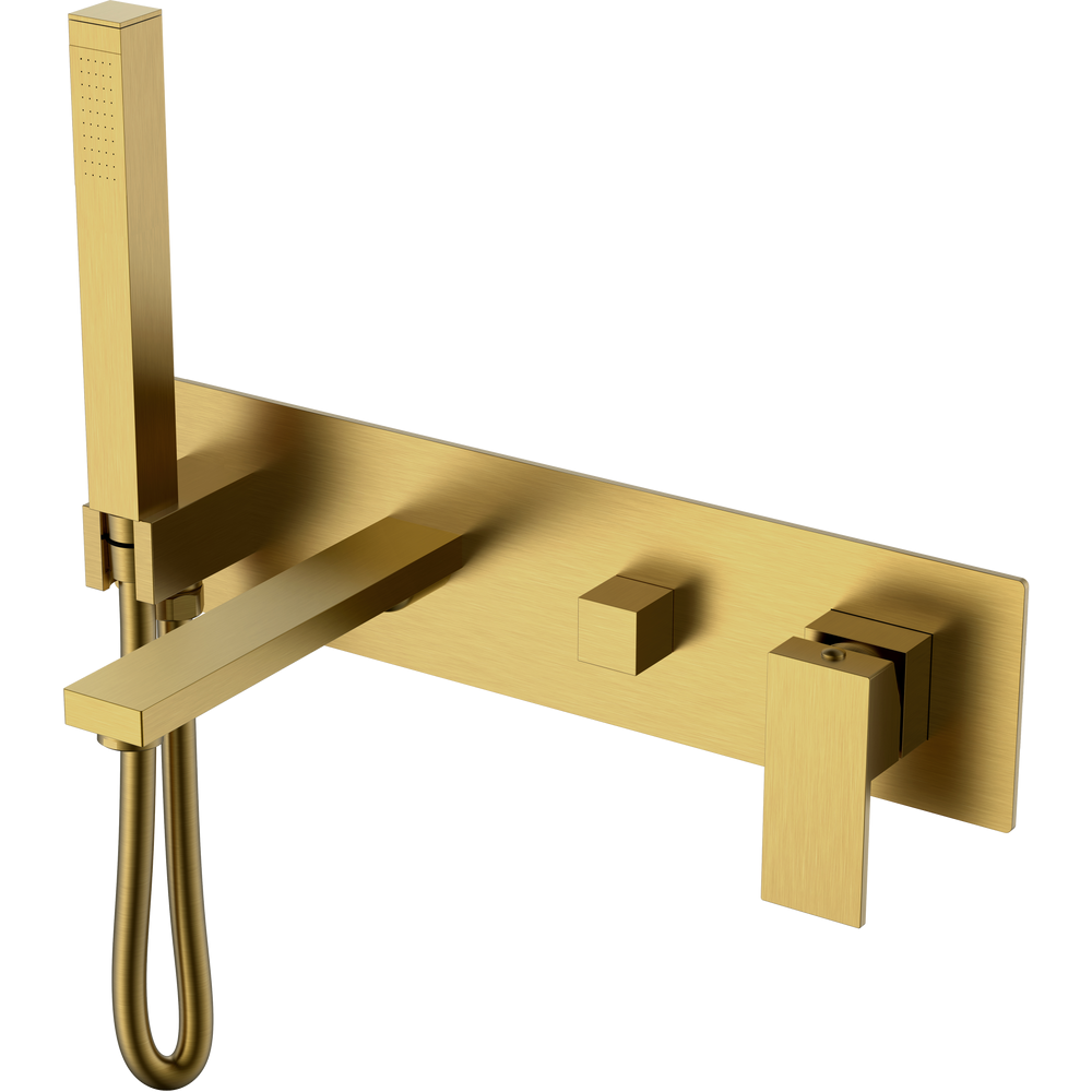Смеситель для ванны с душем Boheme Qubic 474-2-BR С ВНУТРЕННЕЙ ЧАСТЬЮ, bronze