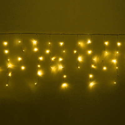 Гирлянда для улицы БАХРОМА «Мерцание» ш3м* в40/60см 100 ламп LED, прозр.провод,1 режим, IP-54, Жёлтый (возможность соединения)