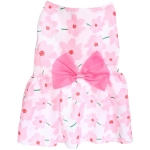 Платье для кошек и собак мелких пород «Бонита на прогулке», ромашки розовые, размер L, длина спинки 30-32см