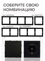 Рамка одинарная для розеток и выключателей черная 1 шт