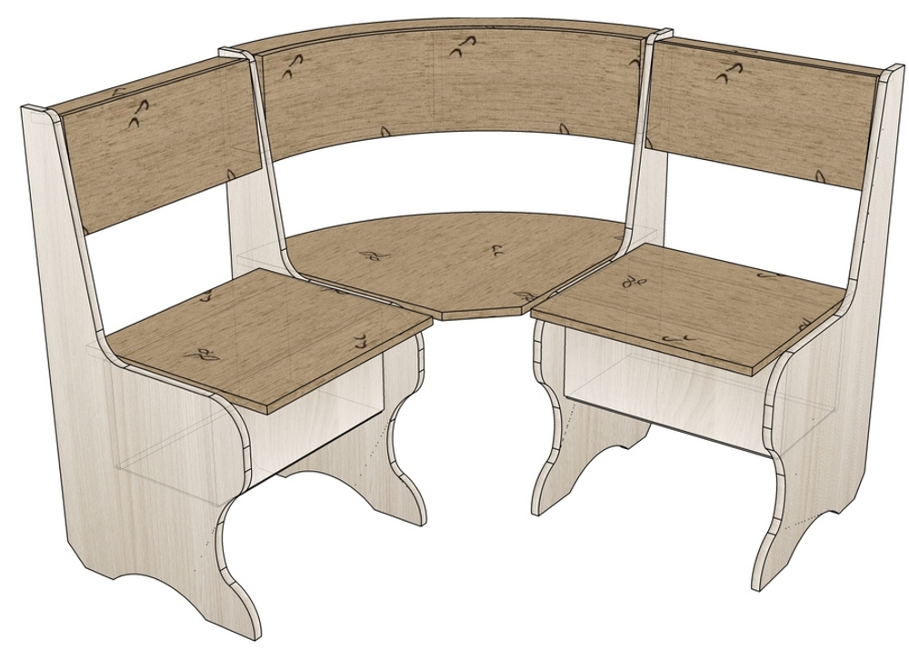 🪑 Кухонный угловой уголок с мягкими сиденьями "Лагуна"