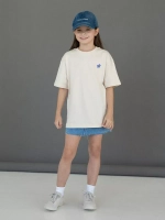 Бежевая футболка для девочки трикотажная