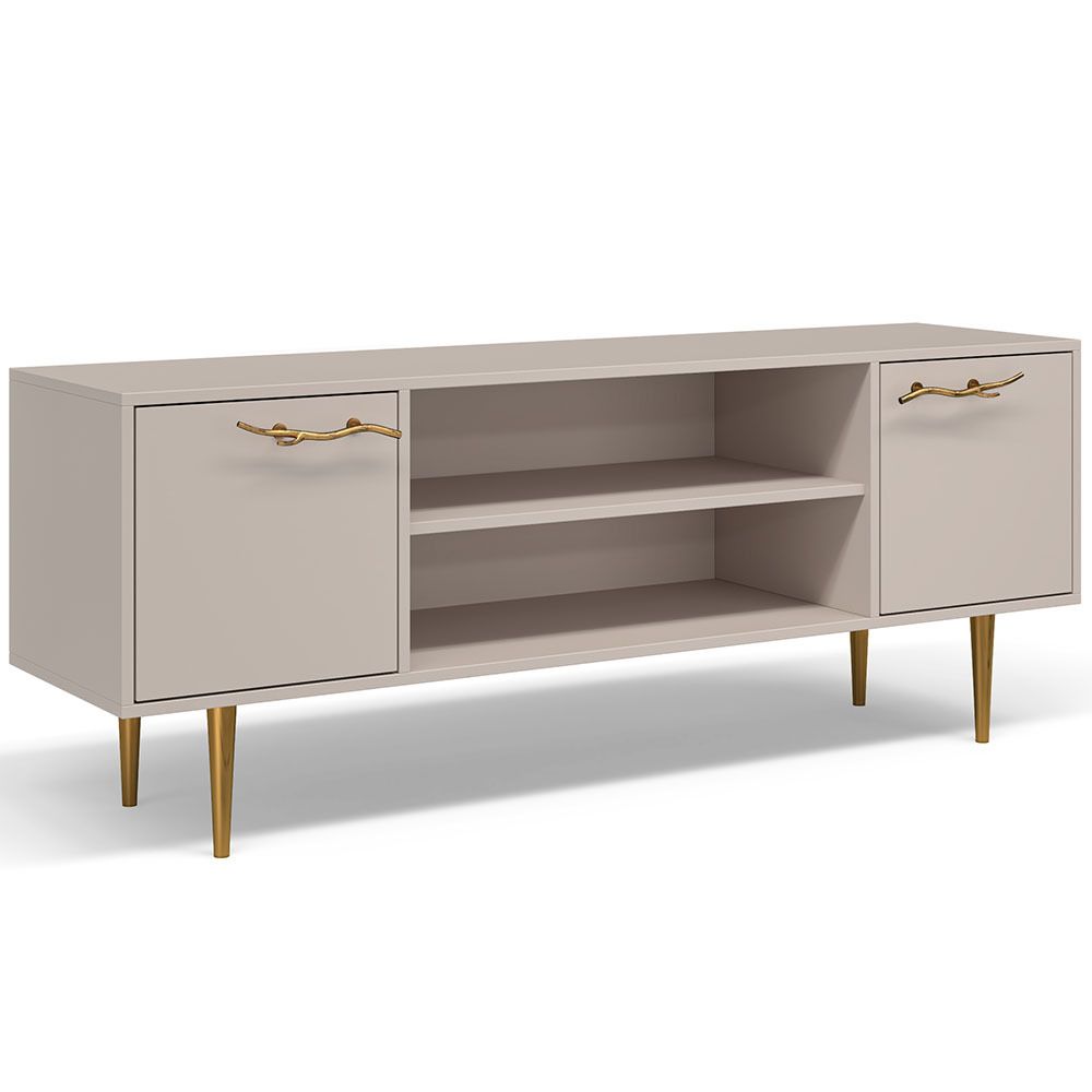 Тумба под ТВ Арт Колор matte 155см Стайл Голд Серый агат матовый