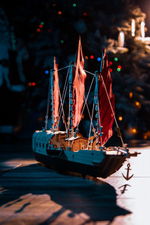 Сборная модель «Корабль c парусами Джонка» (EWA) - Деревянный конструктор, сборная механическая модель, судомоделизм, 3D пазл, сделай сам