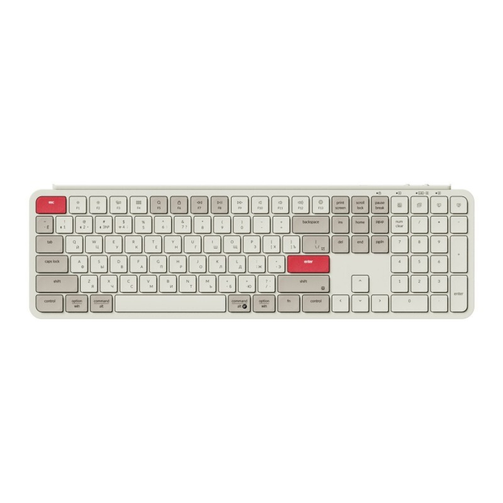 Беспроводная ультратонкая клавиатура Keychron B6 Pro, 109 клавиш, ножничные переключатели, цвет Retro Red (B6P-K13)