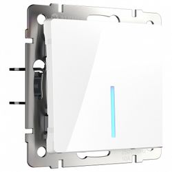 Выключатель проходной одноклавишный с подсветкой без рамки Werkel белый W1112101