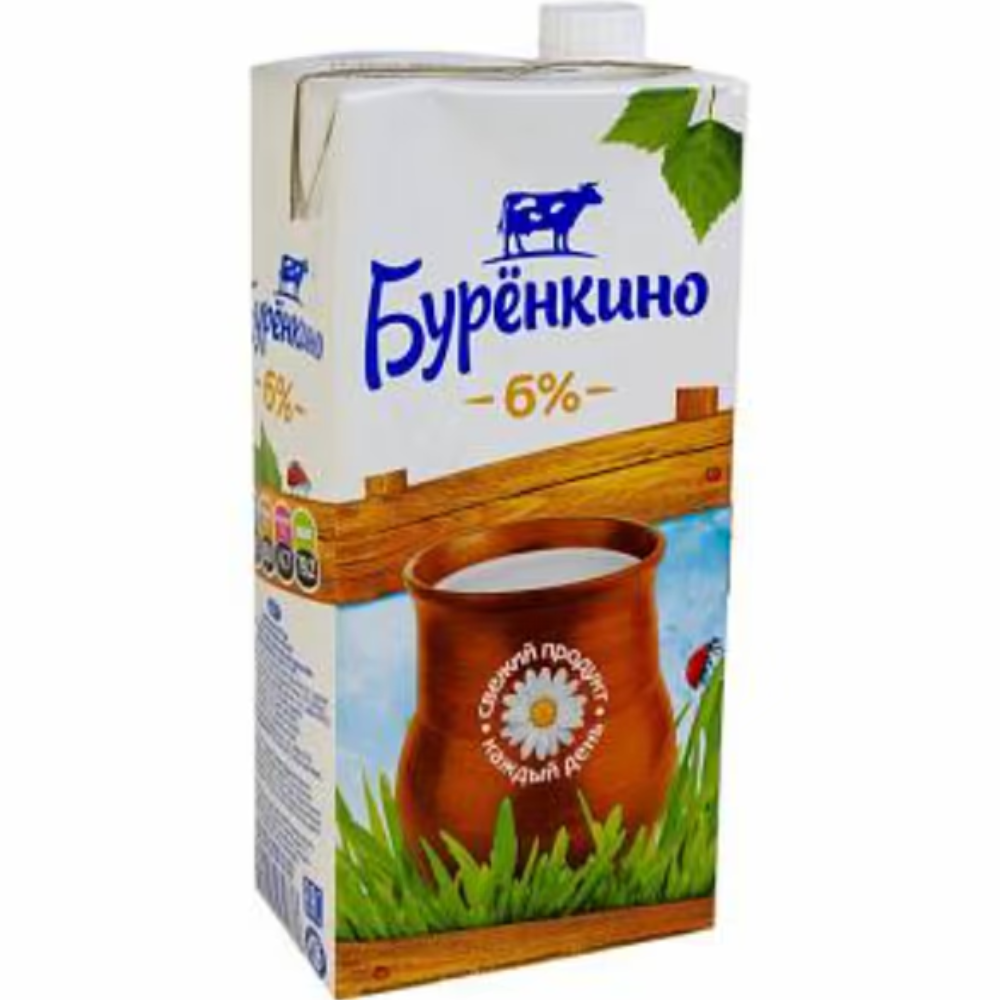 Молоко Бурёнкино 6 % 1,95 л
