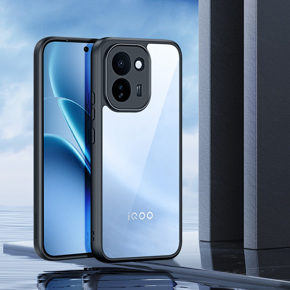 Чехол прозрачный с черными рамками для iQOO Z11, серия Aimo Series от Dux Ducis