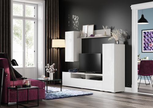 гостиная Аннели белый/глянец белый