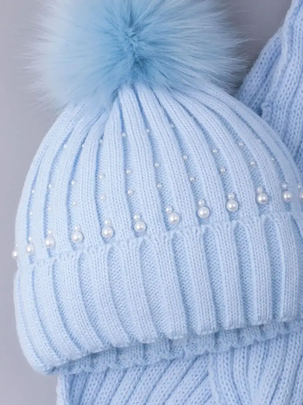 Шапка для девочки зимняя вязаная и шарф