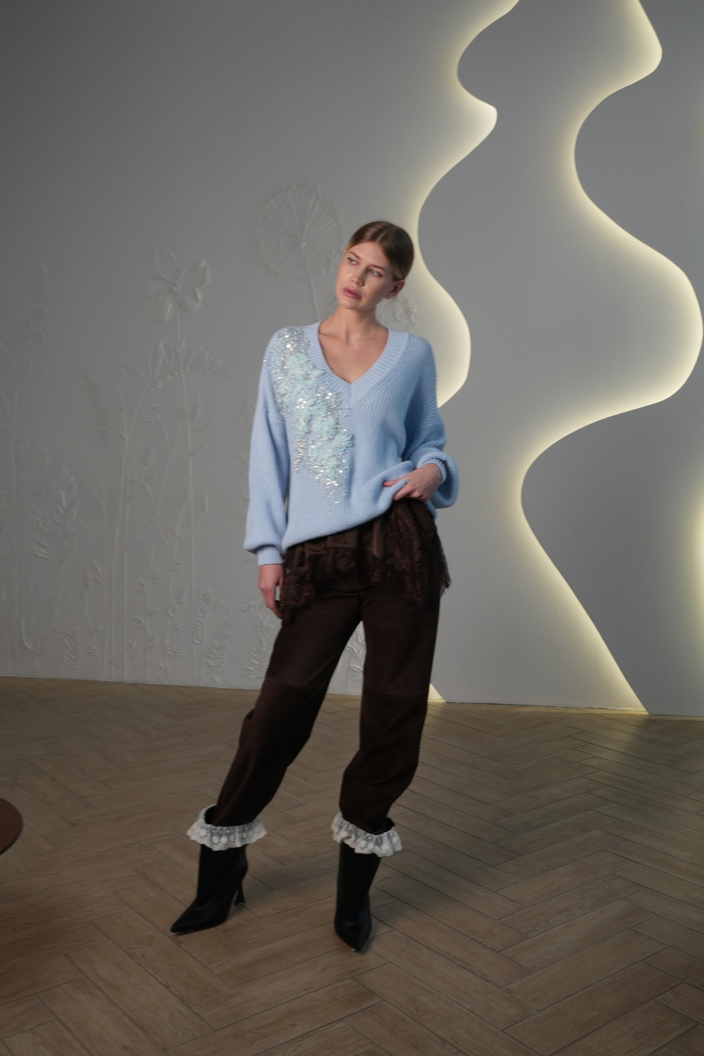 Замшевые брюки