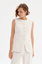 1988 Жилет женский (отбеленный лен)