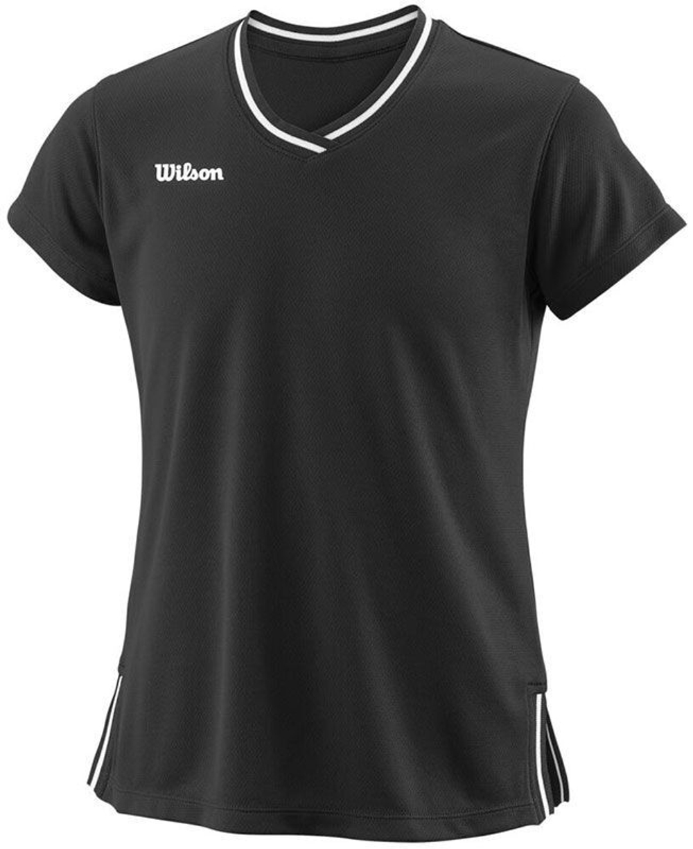 Футболка для девочки теннисная Wilson Team II V-Neck G - черный
