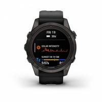 Смарт часы Garmin Fenix 7S Pro Sapphire Solar титановый угольно-серый DLC с силиконовым ремешком