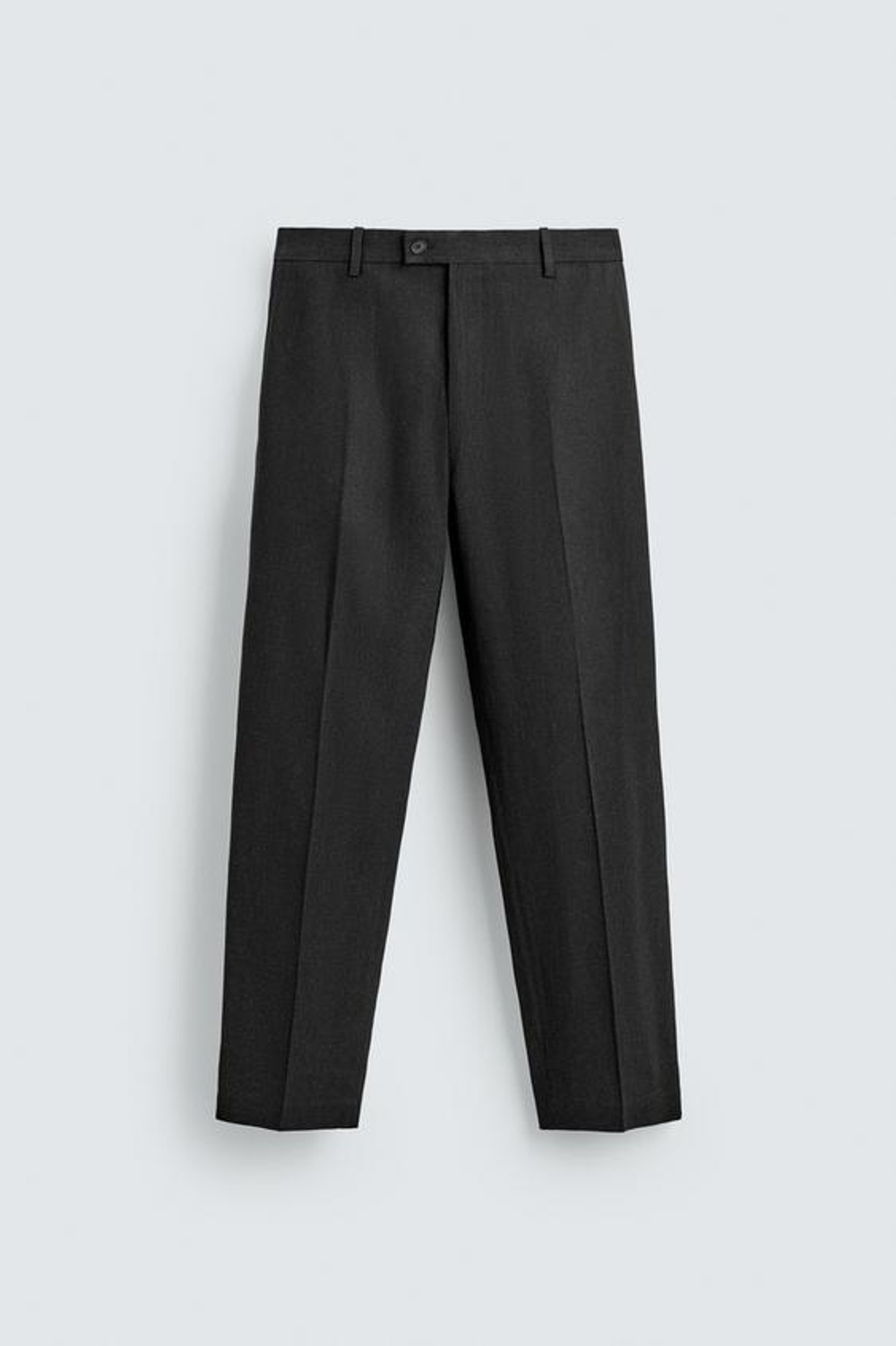 ZARA КОСТЮМНЫЕ БРЮКИ ИЗ ВИСКОЗЫ И КОНОПЛИ, ЧЕРНЫЙ