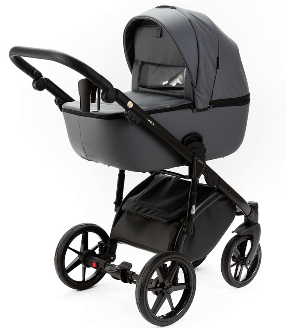 Детская коляска Adamex Nola Deluxe 2 в 1 N-SA32 (СЕРАЯ КОЖА)