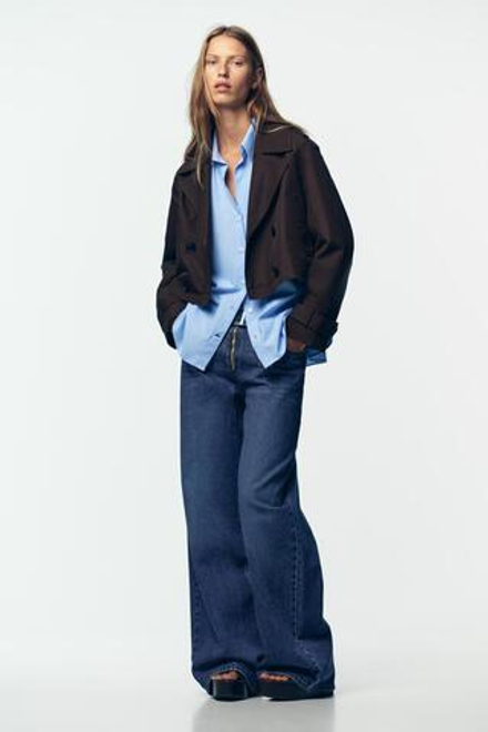 ZARA БАЗОВАЯ РУБАШКА, НЕБЕСНО-ГОЛУБОЙ