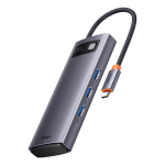 USB Хаб Baseus Metal Gleam 6in1 Multifunctional Type-C HUB (Type-C to 3xUSB3.0+PD+SD+TF)