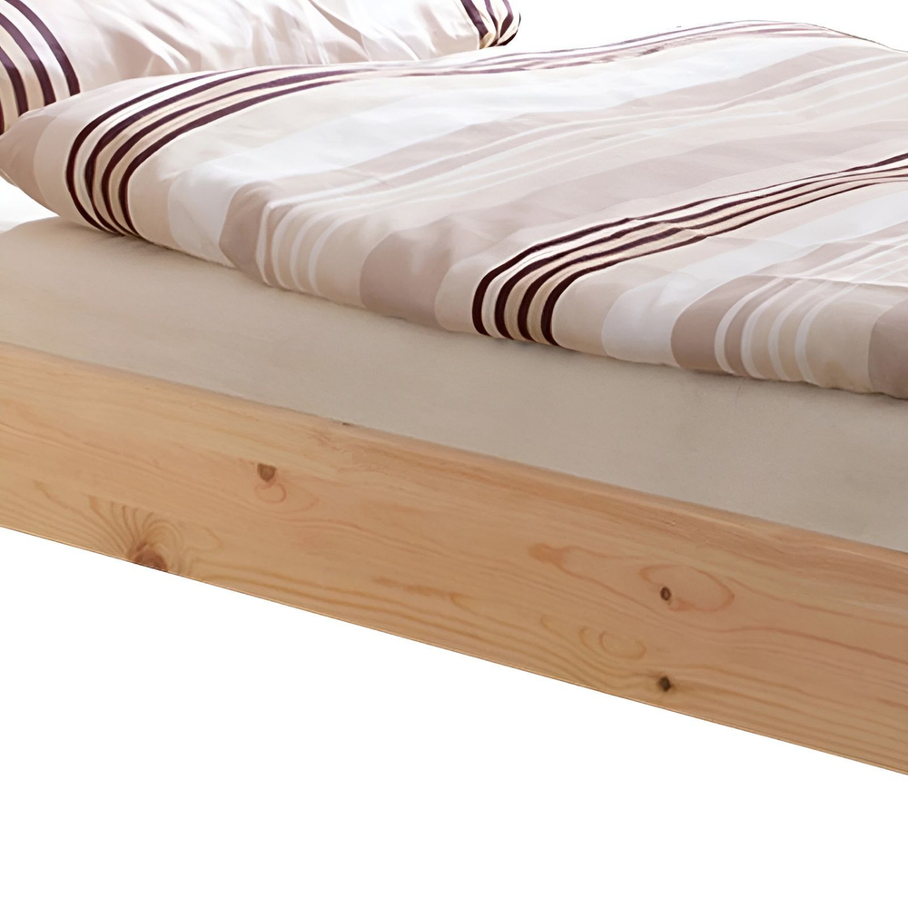 Кровать, 90х200, Бора, детская, односпальная, для взрослых, из массива дерева, с основанием, лак, Dipriz