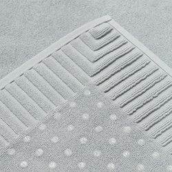 Коврик для ванной с фактурным бортиком светло-серого цвета из коллекции Essential, 50x80 см