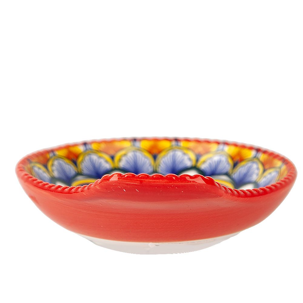 Оливница с ручкой " " (красный) 12х10х3см (min12) (транспортная упаковка)