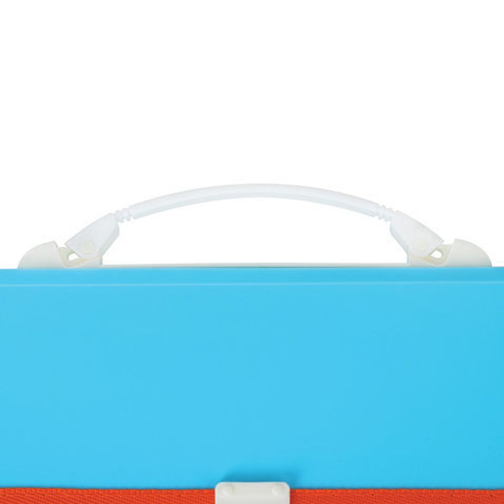 Папка-портфель пластиковая BRAUBERG "JOY", А4 (330х245х35 мм), 13 отделений, с окантовкой, бирюзовая, 227976