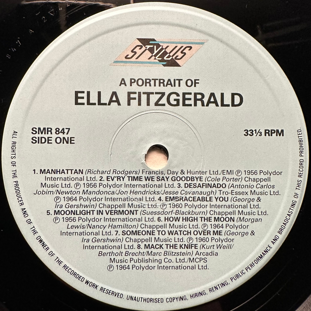 Ella Fitzgerald - A Portrait Of Ella Fitzgerald (Англия 1988г.)