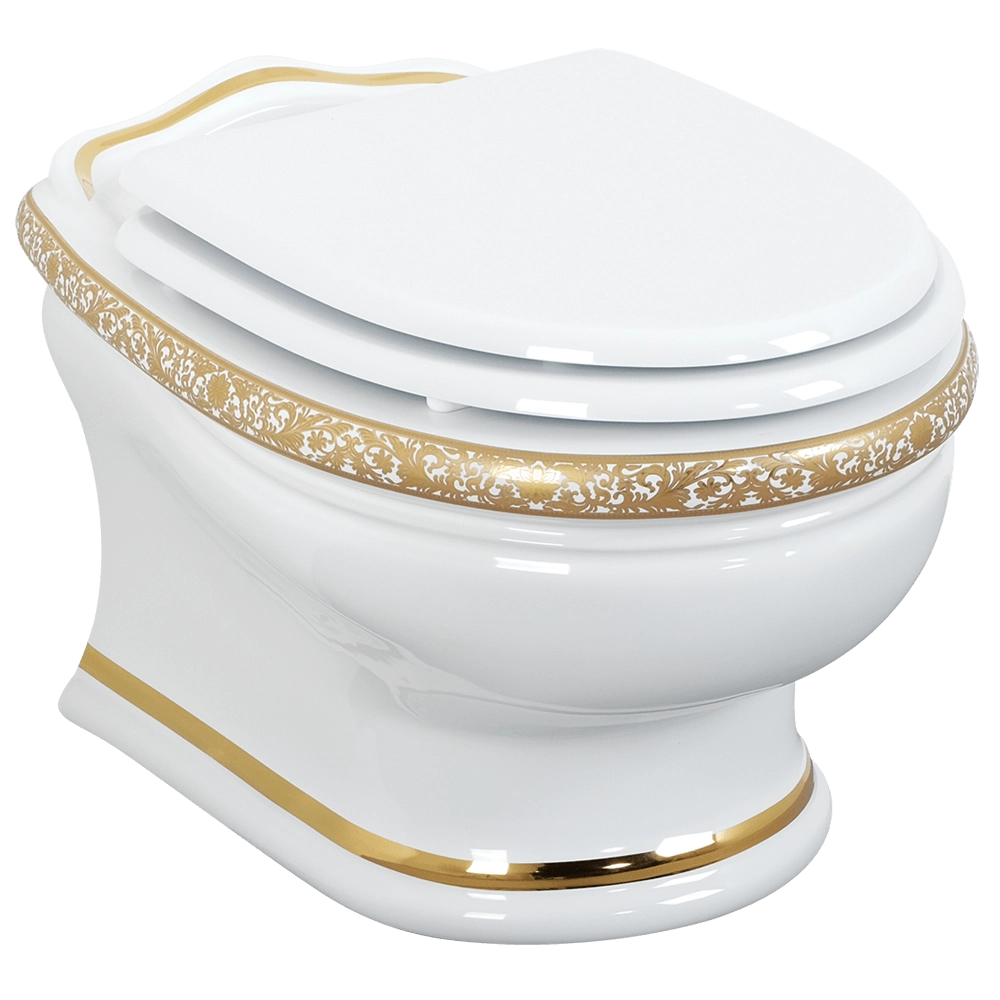 Подвесной унитаз Migliore Milady 24373 декор золото D4