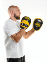 Лапы тренерские LEADERS CURVED BUMBLEBEE (ONE, кожа, черный/желтый)