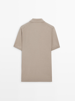 Massimo Dutti Поло из 100% хлопка, бежевый