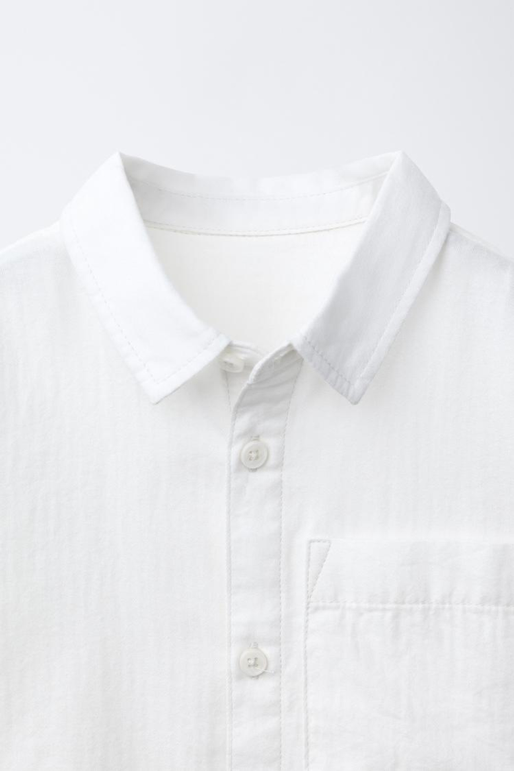 ZARA ОДНОТОННАЯ РУБАШКА С КАРМАНОМ, БЕЛЫЙ